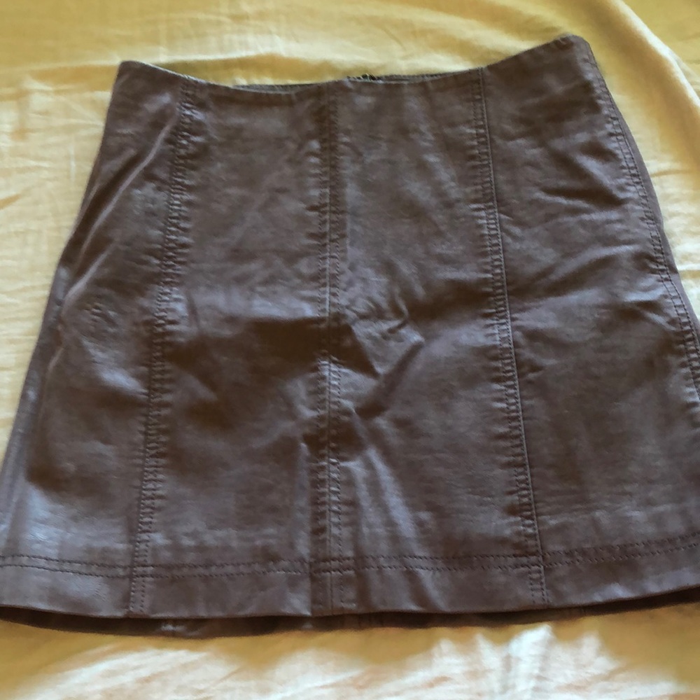 Free people suede/leather dusty purple mini skirt.